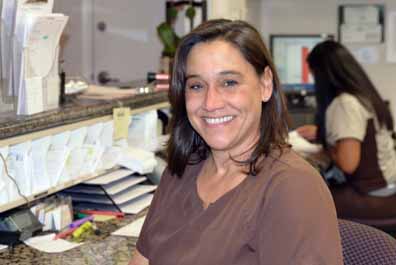 Marlene at front desk